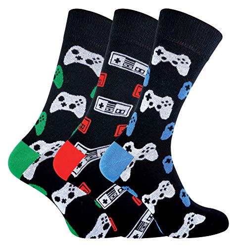 Sock Snob Herren Socken mit Retro Vintage Spiele Design | 3er Pack (Gaming-Controller, 39-45) von Sock Snob