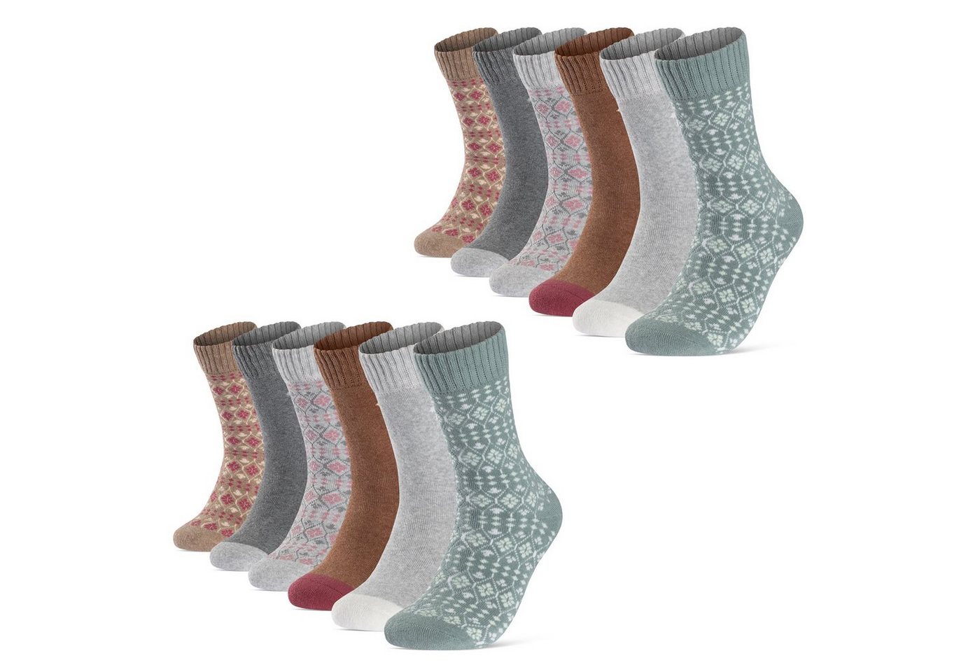 sockenkauf24 Thermosocken 6 oder 12 Paar Damen Wintersocken Damensocken mit Innenfrottee (12-Paar) von sockenkauf24