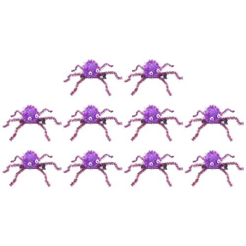 10 x flauschige 3D-Spinnen Haarspangen für Halloween, seitliche Haarnadeln, Styling-Werkzeug für Punk, Erwachsene und Kinder 10 x flauschige 3D-Spinnen Haarspangen für Halloween, seitliche Haarnadeln, Styling-Werkzeug für Punk, Erwachsene und Kinder von sodeber