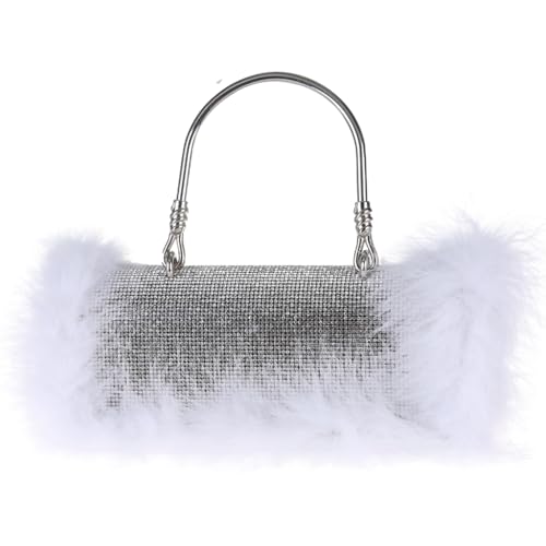 sodeber Abendtasche für Damen, mit Strasssteinen, Kette, Schultertasche, Umhängetasche, Weiß W, Medium sodeber Abendtasche für Damen, mit Strasssteinen, Kette, Schultertasche, Umhängetasche, Weiß W, Medium von sodeber