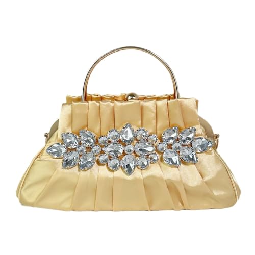 sodeber Abendtasche für Damen, plissiert, für Hochzeit, Clutch, Strass, Handtasche und Geldbörse, Kettenriemen, Gold Gd, Medium sodeber Abendtasche für Damen, plissiert, für Hochzeit, Clutch, Strass, Handtasche und Geldbörse, Kettenriemen, Gold Gd, Medium von sodeber