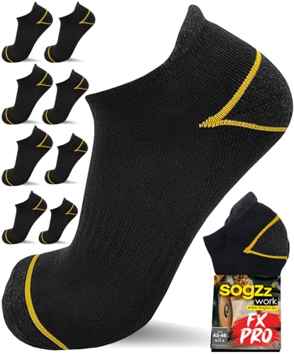 Sneaker Arbeitssocken kurz WORK FX PRO aus 85% Baumwolle für den Sommer, Herren Damen Männer, kurze Arbeit Socken für Arbeitsschuhe, robust, schwarz, 4 Paar, 35-38 Sneaker Arbeitssocken kurz WORK FX PRO aus 85% Baumwolle für den Sommer, Herren Damen Männer, kurze Arbeit Socken für Arbeitsschuhe, robust, schwarz, 4 Paar, 35-38 von sogzz