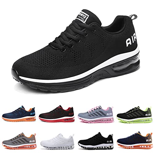 sotirsvs Laufschuhe Herren Damen Sportschuhe Leicht Turnschuhe Straßenlaufschuhe Luftschuhe Atmungsaktiv Air Schuhe Running Sneakers Mode Jogging Fitness Gym Athletic Outdoor 835-Blackwhite01-37 von sotirsvs