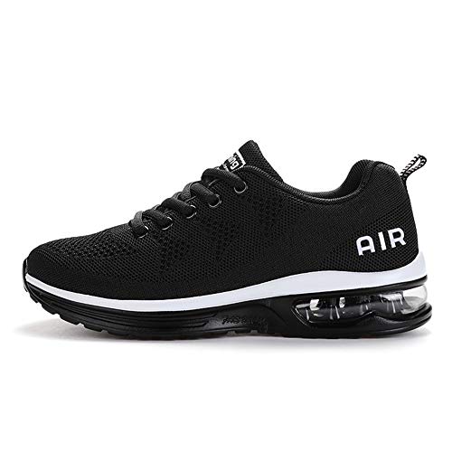 sotirsvs Herren Damen Sportschuhe Laufschuhe Straßenlaufschuhe Sneaker mit Luftpolster Turnschuhe Atmungsaktiv Leichte Schuhe Black 37 EU von sotirsvs