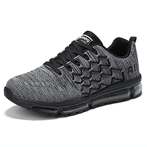 sotirsvs Herren Damen Sportschuhe Laufschuhe Straßenlaufschuhe Sneaker mit Luftpolster Turnschuhe Atmungsaktiv Leichte Schuhe Gray 38 EU von sotirsvs