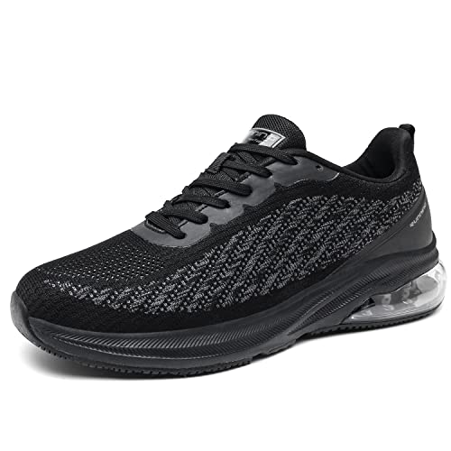 sotirsvs Herren Damen Sportschuhe Mit Laufschuhe Luftpolster Sportschuhe Sneakers Running Schuhe Turnschuhe Walkingschuhe Hallenschuhe Leichtgewichts Atmungsaktiv Outdoor Fitness 6 Farben Black 47 EU von sotirsvs