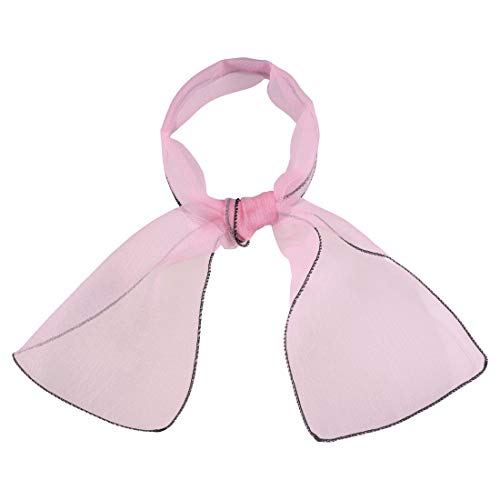 sourcing map Damen Sommer transparente dünne Organza Schal feste Bandana Farbe Haargürtel Krawatte Rosa 90 x 15cm von sourcing map