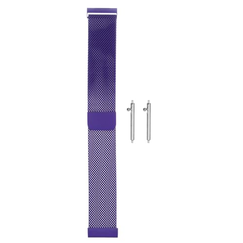 sourcing map Edelstahl-Mesh-Uhrenarmband 20 mm Schnellwechsel-Verstellbares Armband mit magnetischem Verschluss für Männer und Frauen, Lila. von sourcing map