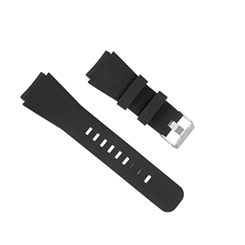 sourcing map Gummi-Uhrenarmband 22 mm Breite, einzigartiges Design Ersatz-Silikon-Uhrenarmband für Gear S2 S3 S4 und GT/GT2 Smart Watch, schwarz von sourcing map