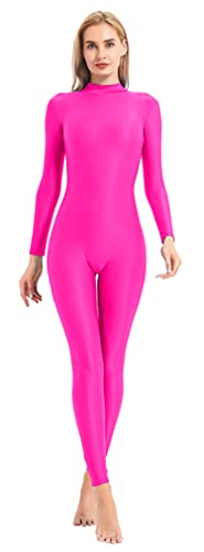 speerise Damen Adult high Neck Zip one Piece Unitard Full Body Leotard XX-Large hot pink von speerise