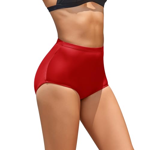 speerise Damen-Bikinihose, hohe Taille, Spandex, Ballett- und Tanz-Höschen - Rot - XX-Large von speerise