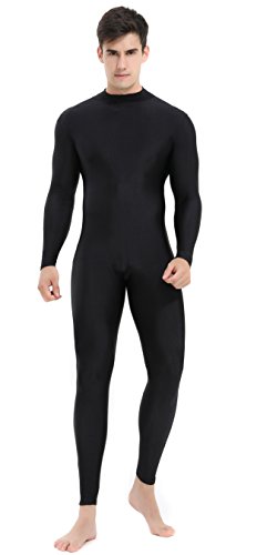 speerise Herren Turtleneck Spandex Langarm Unitard Bodysuit Tanzkleidung Mittel Schwarz von speerise