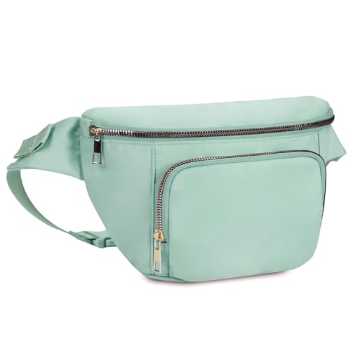 Bauchtasche Damen Groß Gürteltasche Herren mit zusätzlichem Verlängerungsgürtel Modische Hüfttasche für Reisen Wandern Laufen Mintgrün von sportsnew