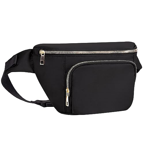 Bauchtasche Damen Groß Gürteltasche Herren mit zusätzlichem Verlängerungsgürtel Modische Hüfttasche für Reisen Wandern Laufen Schwarz von sportsnew