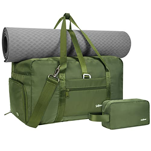 Sporttasche Damen Reisetasche mit Schuhfach & Nassfach und Kulturbeutel Yogatasche Trainingstasche Herren Gym Tasche Fitnesstasche, Armeegrün von sportsnew