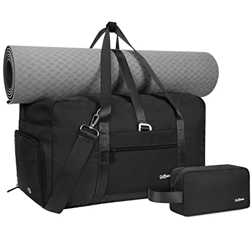 Sporttasche Damen Reisetasche mit Schuhfach & Nassfach und Kulturbeutel Yogatasche Trainingstasche Herren Gym Tasche Fitnesstasche, Schwarz von sportsnew