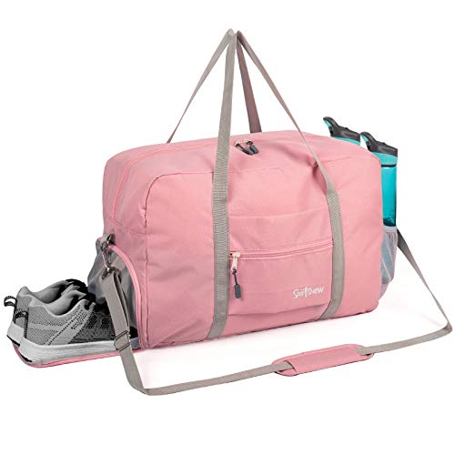 Sportsnew Sporttasche mit Schuhfach & Nassfach Reisetasche Damen Trainingstasche Herren Gym Tasche Fitnesstasche Weekender Bag, Rosa 35L von sportsnew