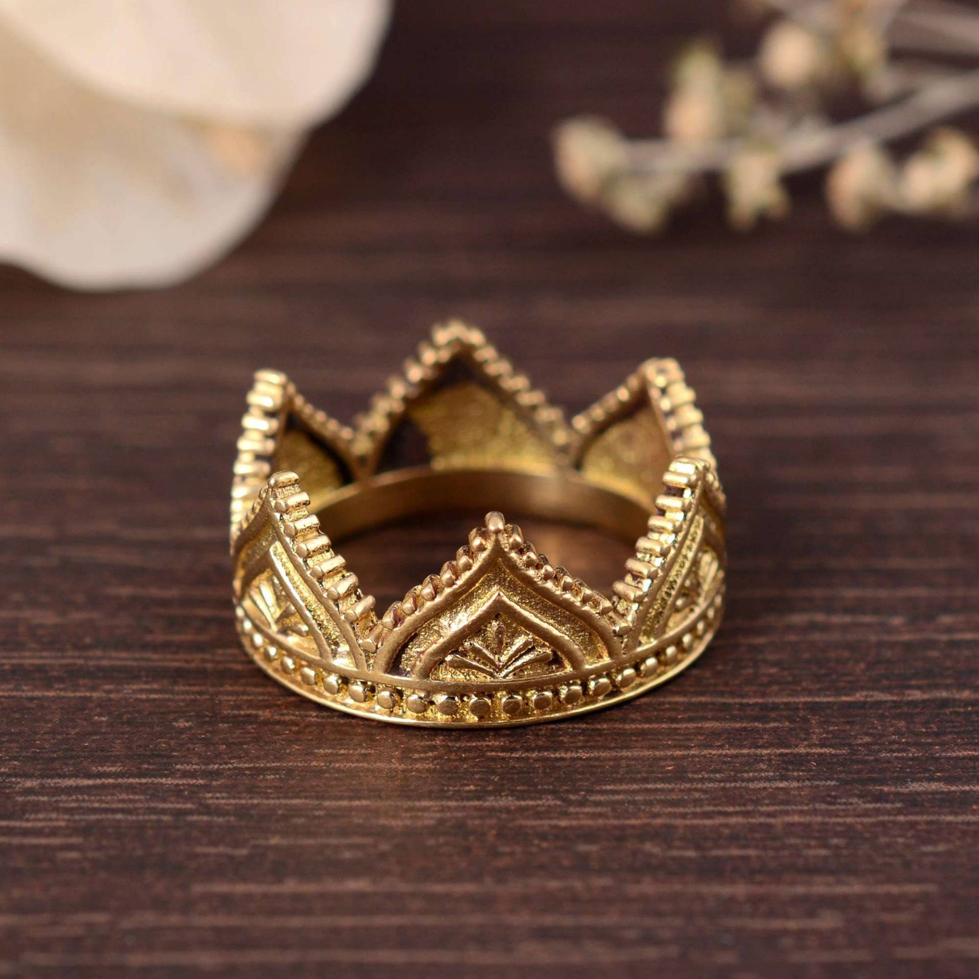 Gold Ring, Princess Crown Band, Statement Brass Unique Gift For Her, Boho Ring, Christmas Gift Gold Ring, Princess Crown Band, Statement Brass Unique Gift For Her, Boho Ring, Christmas Gift von sristhijewels