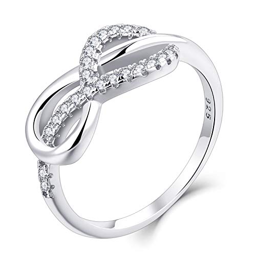 Starchenie Unendlichkeit Ringe 925 Sterling Silber Zirkonia Infinity Verlobungsring Ringe für Freundin(Größe62) von starchenie