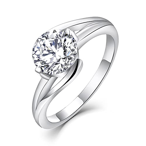 Starnny Damen Ringe Silber 925 Eheringe Verlobungsring 3A Cubic Zirkonia Geschenk für Frauen,62 von starchenie