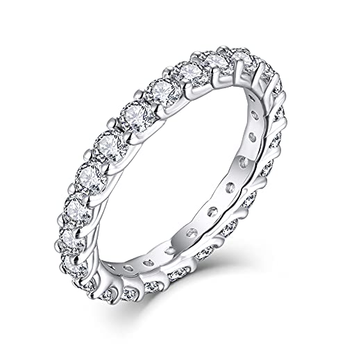 Starnny Damen Ringe Sterling Silber 925 Ewiger Ring 3A Zirkonia Verlobungsring für Damen,62 von starchenie