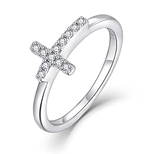 starchenie 925 Sterling Silber Kreuz ring Religiöser Ring Zirkonia Ring für Damen von starchenie