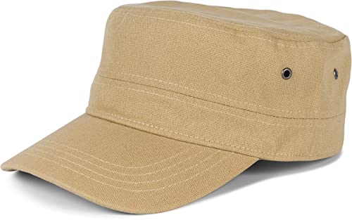 styleBREAKER Unisex Cap im Military-Stil aus robustem Baumwoll-Canvas, Klettverschluss verstellbar 04023020, Farbe:Khaki von styleBREAKER