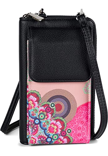 styleBREAKER Damen Mini Umhängetasche Geldbörse mit Ethno Blumen Blüten Muster, Handy Fach, RFID Schutz, Crossbody Bag 02012378, Farbe:Beige-Braun-Dunkelbraun-Pink styleBREAKER Damen Mini Umhängetasche Geldbörse mit Ethno Blumen Blüten Muster, Handy Fach, RFID Schutz, Crossbody Bag 02012378, Farbe:Beige-Braun-Dunkelbraun-Pink von styleBREAKER