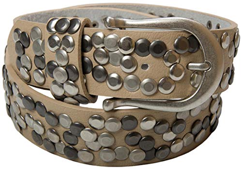 styleBREAKER Damen Nietengürtel mit unterschiedlichen Nieten, Kunstleder Gürtel Einfarbig, Damengürtel kürzbar 03010008, Farbe:Beige, Größe:100cm styleBREAKER Damen Nietengürtel mit unterschiedlichen Nieten, Kunstleder Gürtel Einfarbig, Damengürtel kürzbar 03010008, Farbe:Beige, Größe:100cm von styleBREAKER