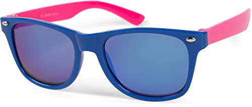 styleBREAKER Kinder Sonnenbrille Retro Nerd Design mit verspiegelten Gläsern | UV400 Schutz | Kunststoffrahmen | für Kleinkinder 18 Monate bis 4 Jahre, Gestell Blau-Pink/Glas Blau verspiegelt styleBREAKER Kinder Sonnenbrille Retro Nerd Design mit verspiegelten Gläsern | UV400 Schutz | Kunststoffrahmen | für Kleinkinder 18 Monate bis 4 Jahre, Gestell Blau-Pink/Glas Blau verspiegelt von styleBREAKER
