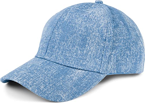 styleBREAKER Unisex Jeans Baseball Cap meliert, 6-Panel Denim Basecap, Metallschnalle verstellbar 04023087, Farbe:Hellblau von styleBREAKER