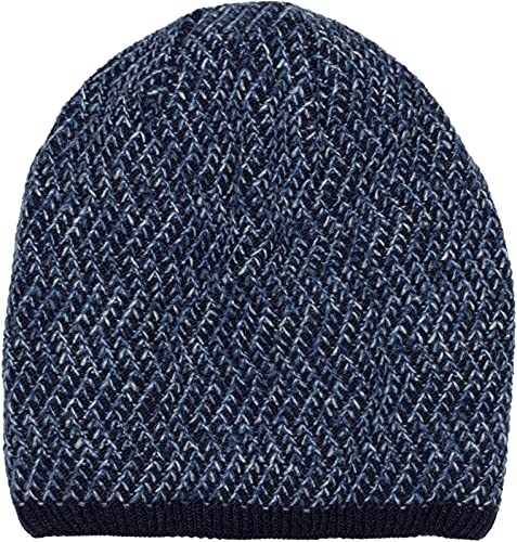 styleBREAKER Unisex Strick Beanie Mütze mit Buntem Dreieck Muster, Thermo-Fleece Innenfutter, Winter Strickmütze 04024189, Farbe:Dunkelblau-Blau von styleBREAKER