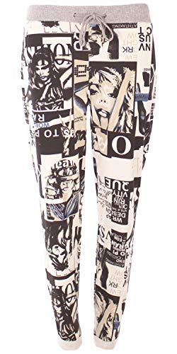 stylx Damen Jogginghose Sweatpants Größe 34-50 mit Print (J04, 40-42) von stylx