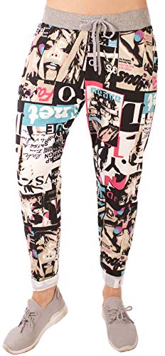 stylx Damen Jogginghose Sweatpants Größe 34-50 mit Print (J17, 38-40) von stylx