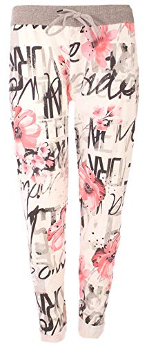 stylx Damen Jogginghose Sweatpants Größe 34-50 mit Print (J20, 34-36) von stylx