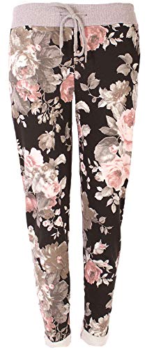 stylx Damen Jogginghose Sweatpants Größe 34-50 mit Print (J24, 36-38) von stylx