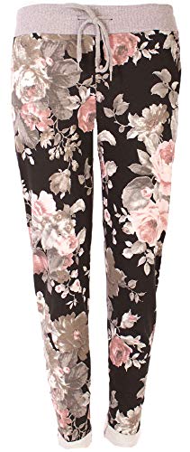 stylx Damen Jogginghose Sweatpants Größe 34-50 mit Print (J24, 40-42) von stylx