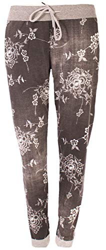 stylx Damen Jogginghose Sweatpants Größe 34-50 mit Print (J25, 36-38) von stylx
