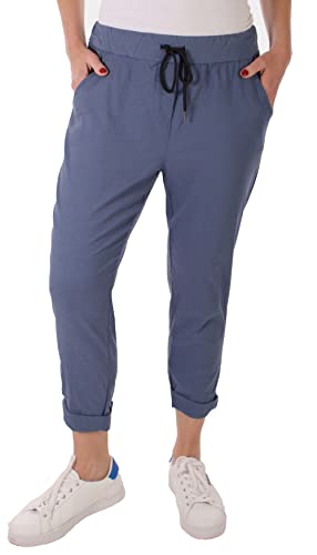 stylx Damen Jogginghose im Vintage Look Sweatpants für Freizeit Sport und Fitness (as3, Numeric, Numeric_42, Numeric_44, Regular, Regular, Jeansblau) von stylx