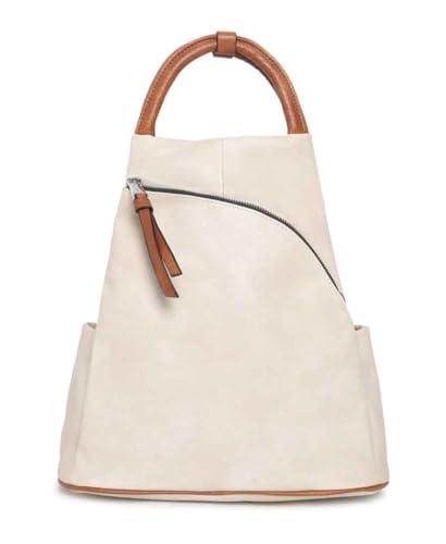 stylx Damen Rucksack Daypack Tasche Umhänge Tasche Schulrucksack Schultertasche für Frauen und Mädchen RFS (beige) von stylx