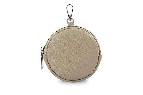 stylx Fashion You Want Damen Münzbörse aus echtes Leder, kleine Geldbörse mit Reißverschluss, Mini Portemonnaie Coin Pocket für Frauen Mädchen Kinder (beige) von stylx