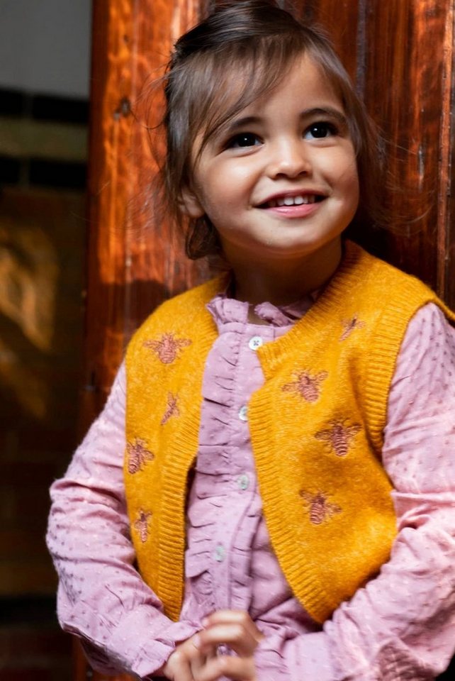 suebidou Strickweste Weiche Weste in Spice mit funkelnden Bienenstickereien für Mädchen von suebidou