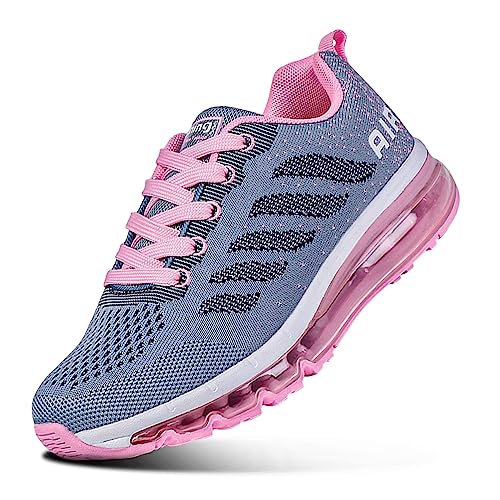 Sumateng Herren Damen Sportschuhe Air Sneakers Turnschuhe Unisex Laufschuhe Leichtgewichts Walkingschuhe Fitness Shoes Outdoor Schuhe GreyPink 34 von Sumateng