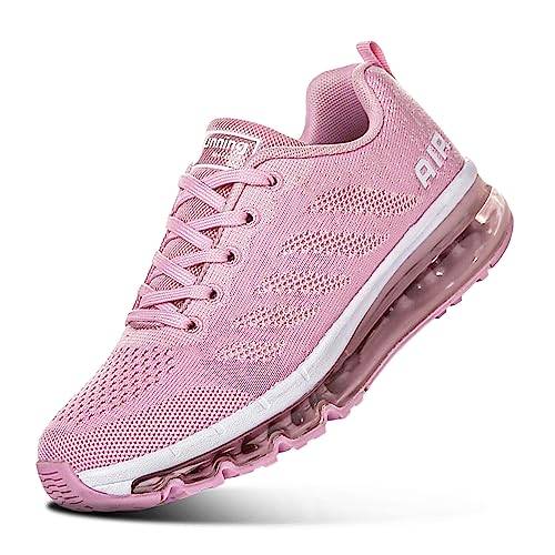 Sumateng Herren Damen Sportschuhe Air Sneakers Turnschuhe Unisex Laufschuhe Leichtgewichts Walkingschuhe Fitness Shoes Outdoor Schuhe Pink 38 von Sumateng