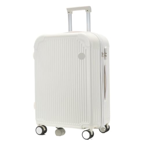 sunxueli Koffer Empfohlener Koffer for Männer und Frauen, robuster und langlebiger Trolley-Koffer, leiser Rollkoffer for Einsteigen Suitcase (Color : White, Size : 24IN) von sunxueli