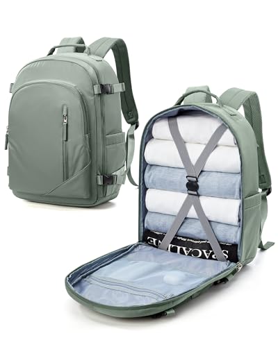 suradar Ryanair Handgepäck 45X36X20 Rucksack mit Laptopfach Wasserdicht Damen Reiserucksack Handgepäck Flugzeug Easyjet Cabin Bag Rucksack Business Herren Schulrucksack Travel Backpack Armeegrün von suradar