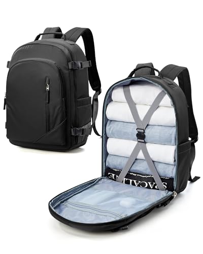 suradar Ryanair Handgepäck 45X36X20 Rucksack mit Laptopfach Wasserdicht Damen Reiserucksack Handgepäck Flugzeug Easyjet Cabin Bag Rucksack Business Herren Schulrucksack Travel Backpack Schwarz von suradar