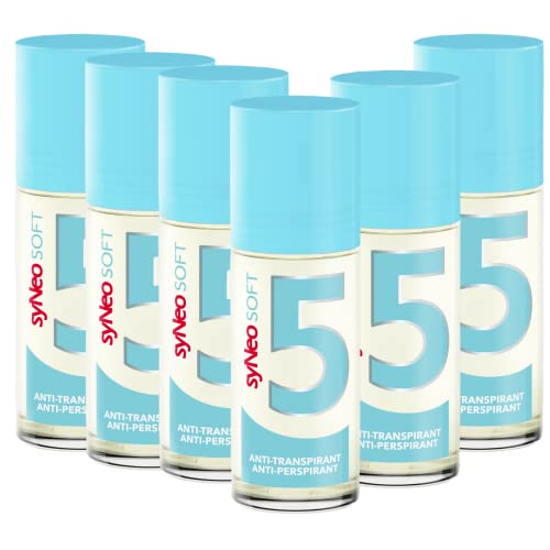 syNeo 5 soft Antitranspirant Roll-On ohne Alkohol, Anti Schweiß Deo für Damen und Herren gegen starkes Schwitzen, Anti Transpirant Antiperspirant Deoroller, 6er Pack (6 x 50 ml) von syNeo