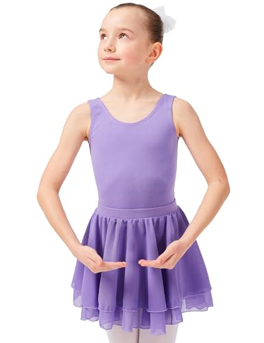 tanzmuster ® Ballettrock Mädchen - Elli - aus Chiffon zum Reinschlüpfen fürs Kinder Ballett in lavendel, Größe 104/110 von tanzmuster