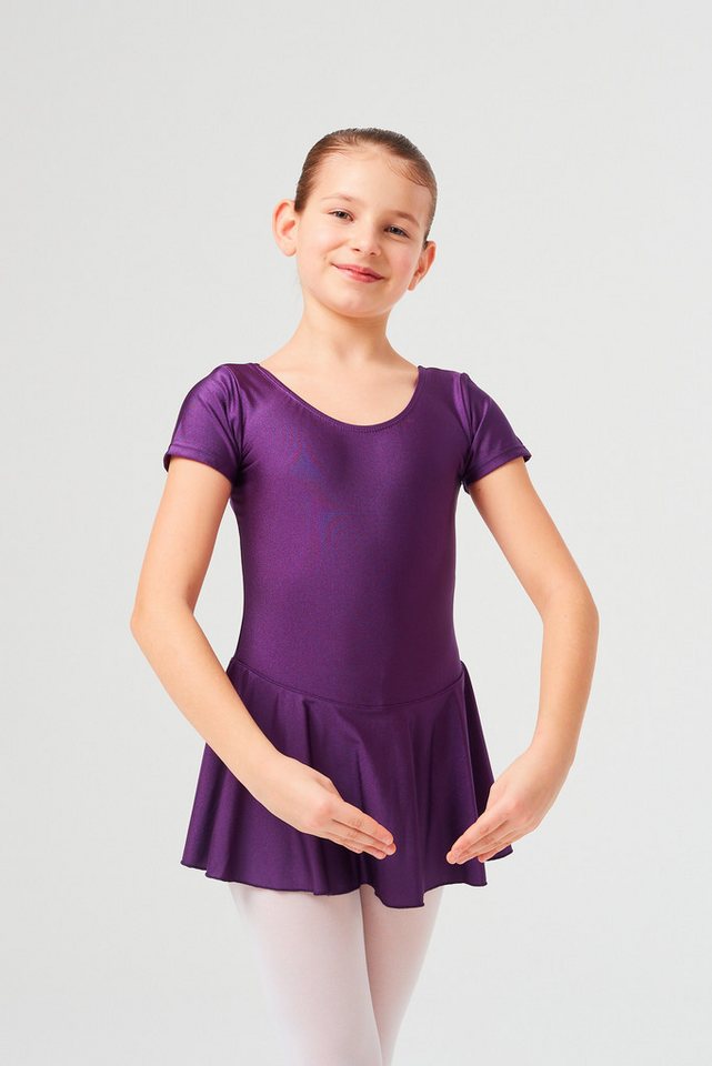 tanzmuster Bodykleid Ballettkleid Marina aus glänzendem Lycra Ballettbody mit Röckchen für Mädchen von tanzmuster